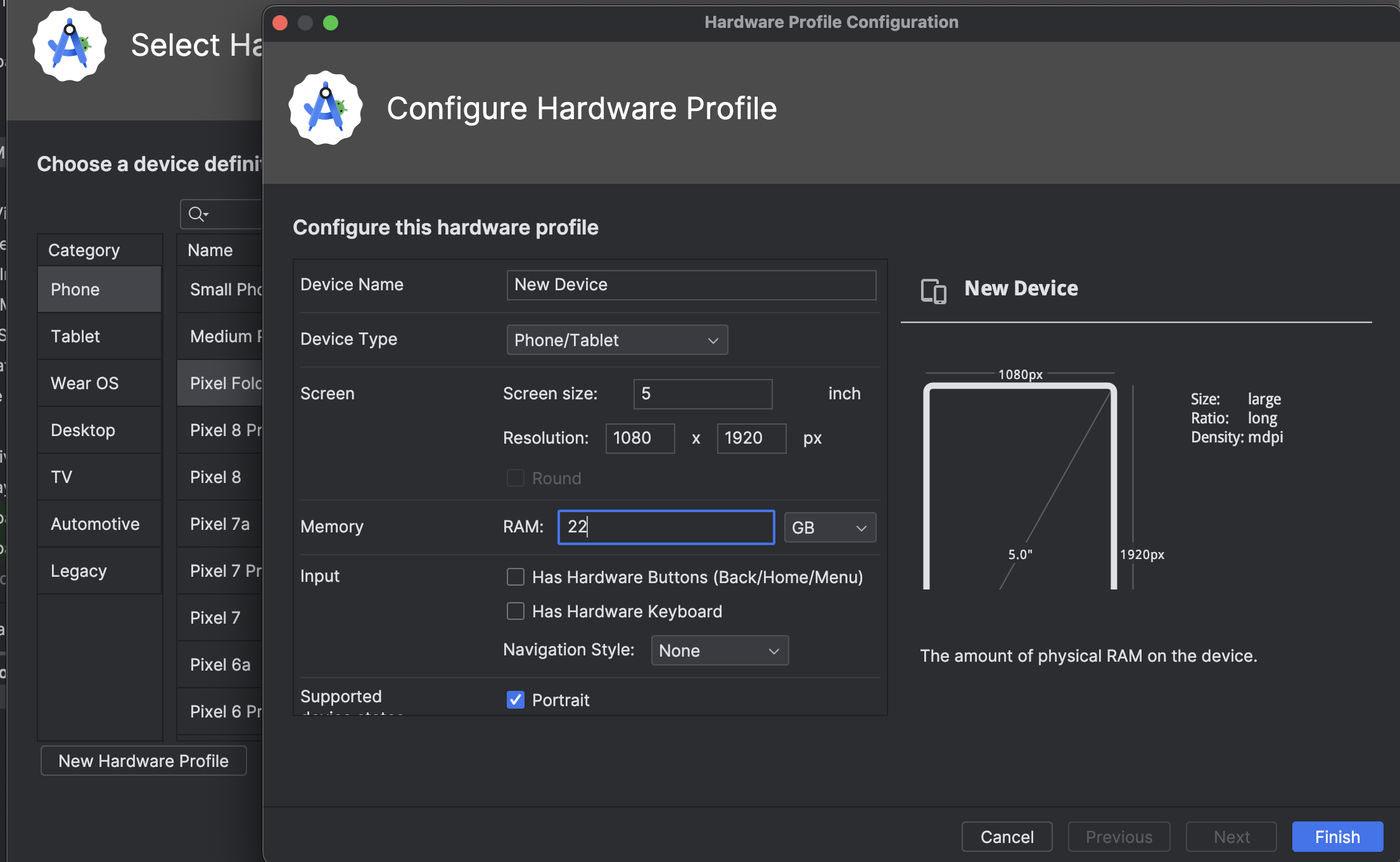 Create New Hardware Profile